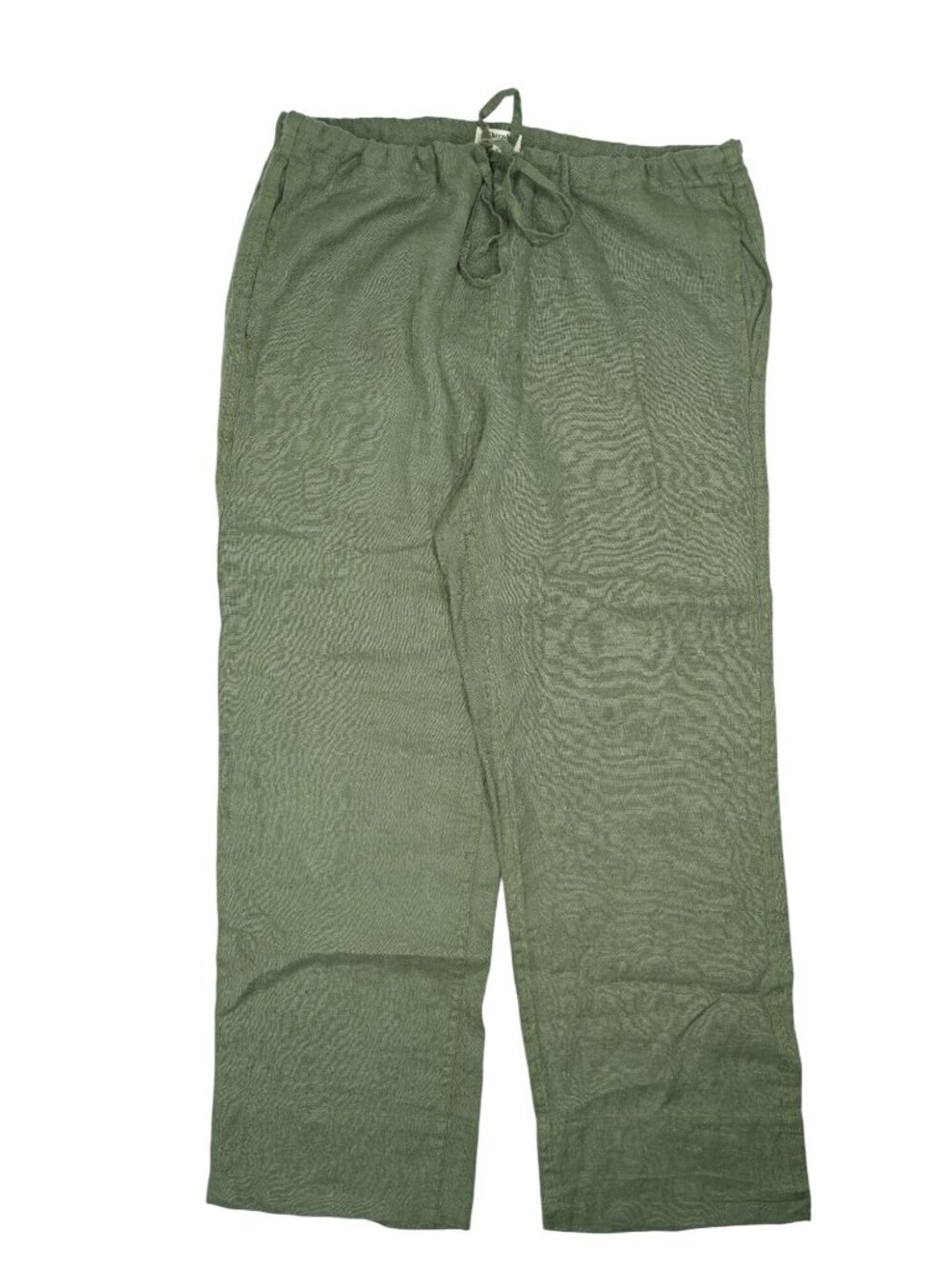 Threads by Bed Threads Drawstring Flax Linen Pants in Green